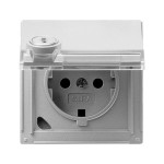 Gira TX-44 Алюминий Розетка с крышкой и с замком (2станд. ключа в компл.) (G44965)