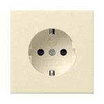 Gira F100 Крем глянц Розетка с/з с защитными шторками (G453111)