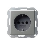 Gira E22 Сталь Розетка с/з защитой от детей (G45320)