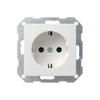 Gira S-55 Бел Розетка с/з с защитными шторками (G45327)