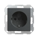 Gira S-55 Антрацит Розетка с/з с защитными шторками (G45328)