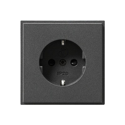 Gira TX-44 Антрацит Розетка с/з с защитными шторками и пиктограммой (G45367)