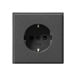 Gira TX-44 Антрацит Розетка с/з с защитными шторками и пиктограммой (G45367)