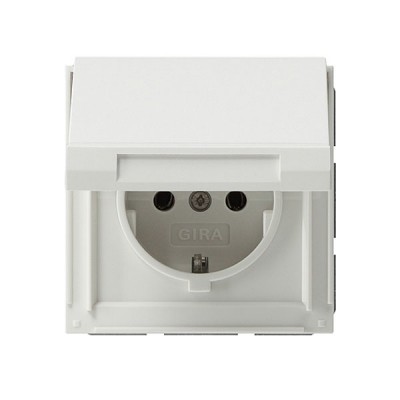 Gira TX-44 Белый Розетка с/з с крышкой (G45466)