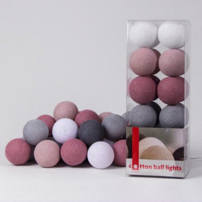 Гирлянда хлопковые фонарики Сotton Ball Dirty Rose Loft Concept 46.036-2