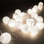 Гирлянда хлопковые фонарики Сotton Ball White Loft Concept 46.037-2