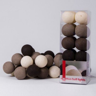 Гирлянда хлопковые фонарики Сotton Ball Brown Loft Concept 46.049-2