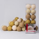 Гирлянда хлопковые фонарики Сotton Ball Gold Mix Loft Concept 46.056-2