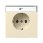 Gira F100 Крем глянц Розетка с/з с полем для надписи (G462111)