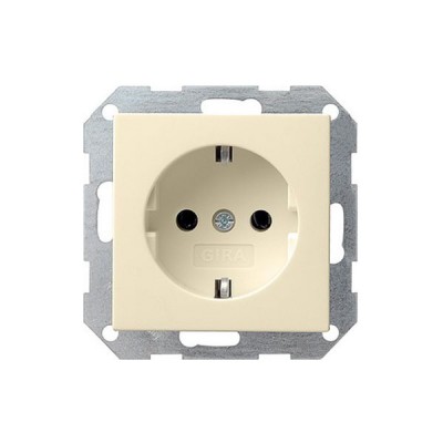 Gira S-55 Крем глянц Розетка с/з без захватов (G46601)