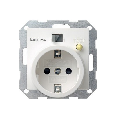 Gira S-55 Бел глянц Розетка с УЗО (G47703)