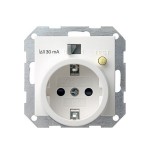 Gira S-55 Бел глянц Розетка с УЗО (G47703)