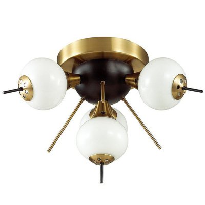 White Glass Globes Sputnik Сeiling light Loft Concept 48.058