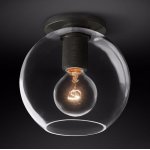 Потолочный светильник RH Utilitaire Globe Shade Flushmount Black Loft Concept 48.067