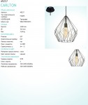 Подвесной светильник Eglo 49257 CARLTON
