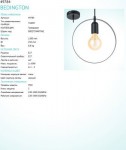 Подвесной светильник Eglo 49784 BEDINGTON