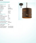 Подвесной светильник Eglo 49794 COLDINGHAM