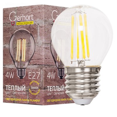 Экономсвет 4W GERHORT G45 LEDFL 3000K E27