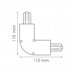 Соединитель L-образный трехфазный серебро Lightstar 504129 Barra