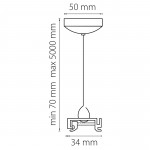 Подвес универсальный трековый 5 м для однофазных и трехфазных треков Lightstar 504197 Barra