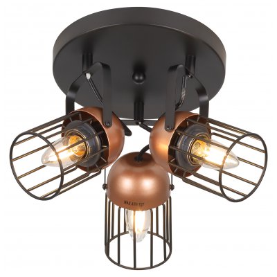 Светильник настенно-потолочный спот Rivoli Anemon 5062-733 поворотный 3 х E27 40 Вт лофт - кантри