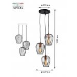 Светильник подвесной (подвес) Rivoli Atena 5063-203 3 х E27 40 Вт лофт - кантри