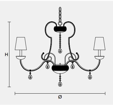 Подвесной светильник Masiero CLASSICA 5100 6+2 Подвесной светильник Masiero CLASSICA 5100 6+2