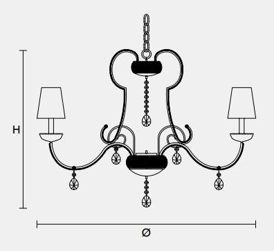 Подвесной светильник Masiero CLASSICA 5105 6+2