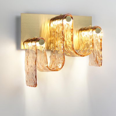 5105/16WL L-VISION  ODL26 золотой брашинг/янтарный металл/стекло Настенный светильник LED x 16W 4000K FLOW