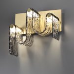 5106/16WL L-VISION  ODL26 золотой брашинг/дымчатый металл/стекло Настенный светильник LED x 16W 4000K FLOW