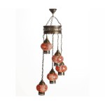 Каскад МАРОККО 5 плаф оранжевый h-100. d-20 E14 5*40w Kink light 512,09