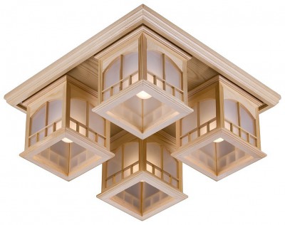 Люстры в японском стиле : потолочные модели из дерева