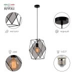 Светильник подвесной (подвес) Rivoli Esta 5143-201 1 х Е27 40 Вт лофт - кантри потолочный