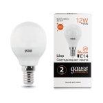 Лампа Gauss LED Elementary Шар 12W 880lm E14 3000K (53112)