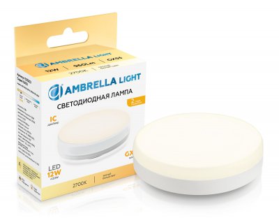 Светодиодная лампа GX53 12W 2700K Ambrella 531203 LED GX53 12W IC 2700K 175-265V
