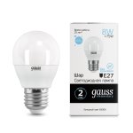 Лампа Gauss LED Elementary Шар 8W E27 560lm 6500K (53238)