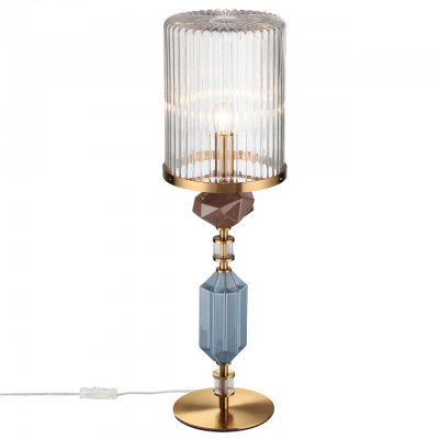 5414/1T MODERN ODL_EX26 античная бронза/коричневый/синий/металл/керамика Настольная лампа E14 1*40W TERRA