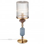 5414/1T MODERN ODL_EX26 античная бронза/коричневый/синий/металл/керамика Настольная лампа E14 1*40W TERRA