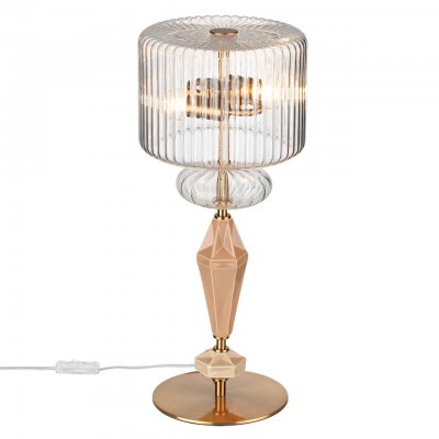 5414/2T MODERN ODL_EX26 античная бронза/терракот/бежевый/металл/керамика Настольная лампа E14 2*40W TERRA