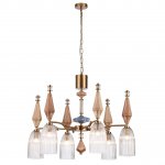 5414/6 MODERN ODL_EX26 античная бронза/терракот/синий/бежевый/металл/керамика Люстра E14 6*40W TERRA