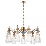 5414/9 MODERN ODL_EX26 античная бронза/терракот/синий/бежевый/коричневый/металл/керамика Люстра E14 9*40W TERRA