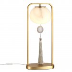 5432/1T MODERN ODL_EX26 золотой(под латунь)/стекло/кисточка/агат Настольная лампа E14 1*40W FIOLENT