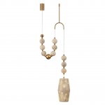 5444/1B PENDANT ODL_EX26 бежевый/античная бронза/металл/керамика Подвес с держателем E27 1*40W KARELIA