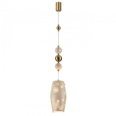 5444/1 PENDANT ODL_EX26 бежевый/античная бронза/металл/керамика Подвес E27 1*40W KARELIA