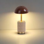 5453/3TL L-VISION ODL_EX26 светлая бронза/кофейный/бежевый/металл/керамика Настольная лампа беспроводная LED*3W 3000K LULU