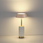 5454/8TLA L-VISION ODL_EX26 светлая бронза/бежевый/жемчужный/металл/керамика Настольная лампа беспроводная LED*8W 3000K LULU