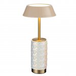 5454/8TLA L-VISION ODL_EX26 светлая бронза/бежевый/жемчужный/металл/керамика Настольная лампа беспроводная LED*8W 3000K LULU