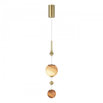 5457/4L MODERN ODL_EX26 светлая сатин.латунь/белый/бежевый/коричневый/металл/стекло Подвес LED x 4W 2500K CALLISTO