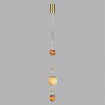 5457/5L MODERN ODL_EX26 светлая сатин.латунь/белый/бежевый/коричневый/металл/стекло Подвес LED x 5W 2500K CALLISTO