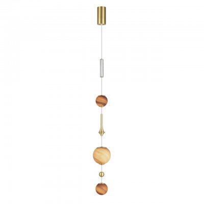 5457/5L MODERN ODL_EX26 светлая сатин.латунь/белый/бежевый/коричневый/металл/стекло Подвес LED x 5W 2500K CALLISTO